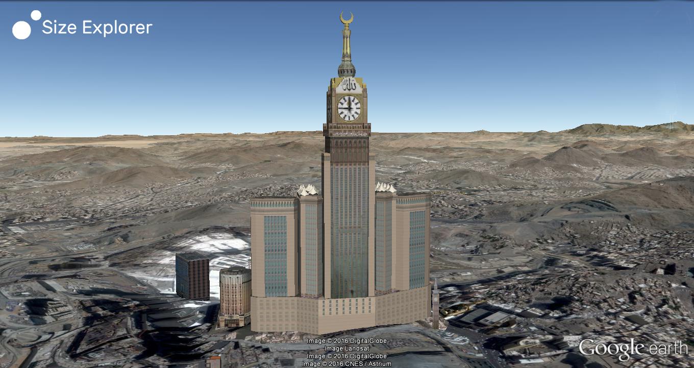 Mecca Royal Clock Tower Hotel Vs Big Ben Size Explorer Compare The World