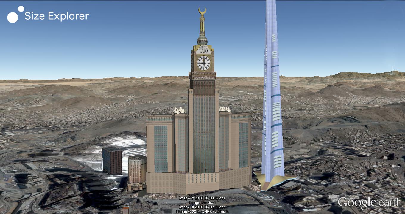 Mecca Royal Clock Tower Hotel Vs Jeddah Tower Size Explorer
