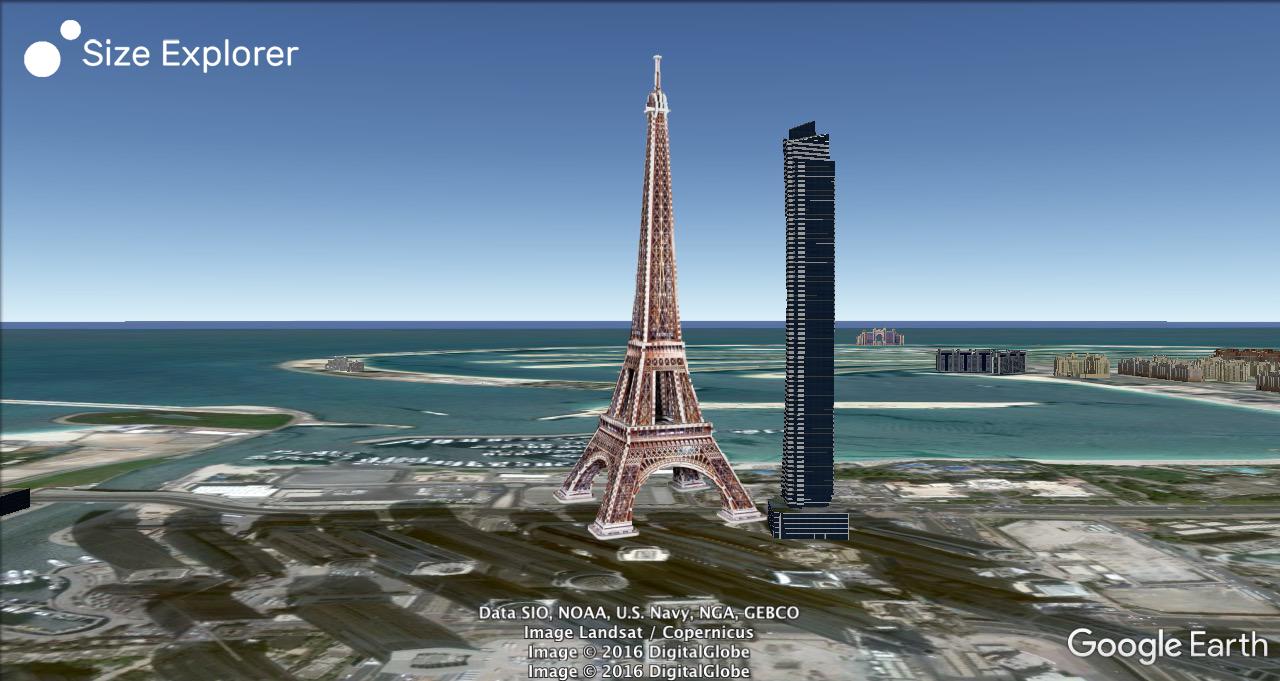 Ocean Heights vs. Eiffeltower - Comparison of sizes