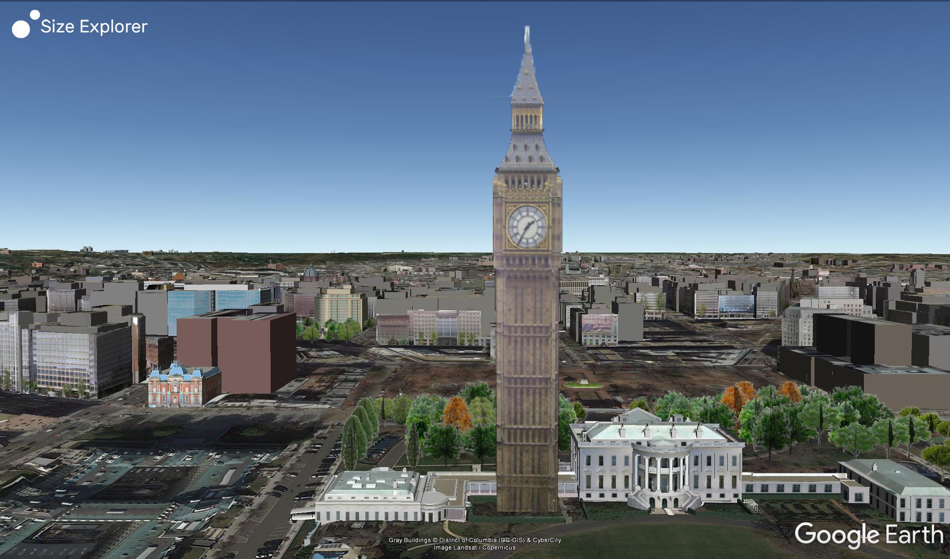 White House Vs Big Ben Size Explorer Compare The World